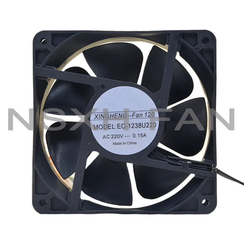 EC-1238U220 AC 220V 0.15A 120x120x38mm 2-Wire Server Cooling Fan