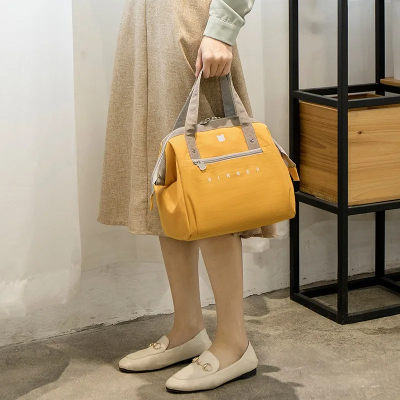 Grand sac à déjeuner isolé à rayures froides, étui de transport pour pique-nique, boîte à déjeuner thermique Portable, pochette à Bento, conteneur à déjeuner, sacs de stockage des aliments