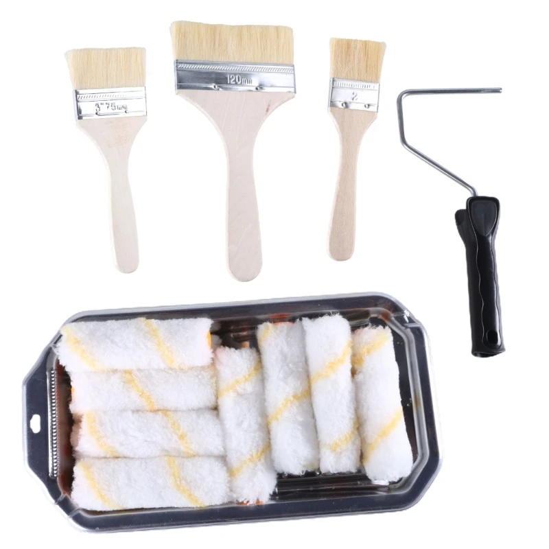 Painting with 22Pieces 4inch Paint Brush Roller Corner Drum Brush for Wall, Ceilings, and Floor