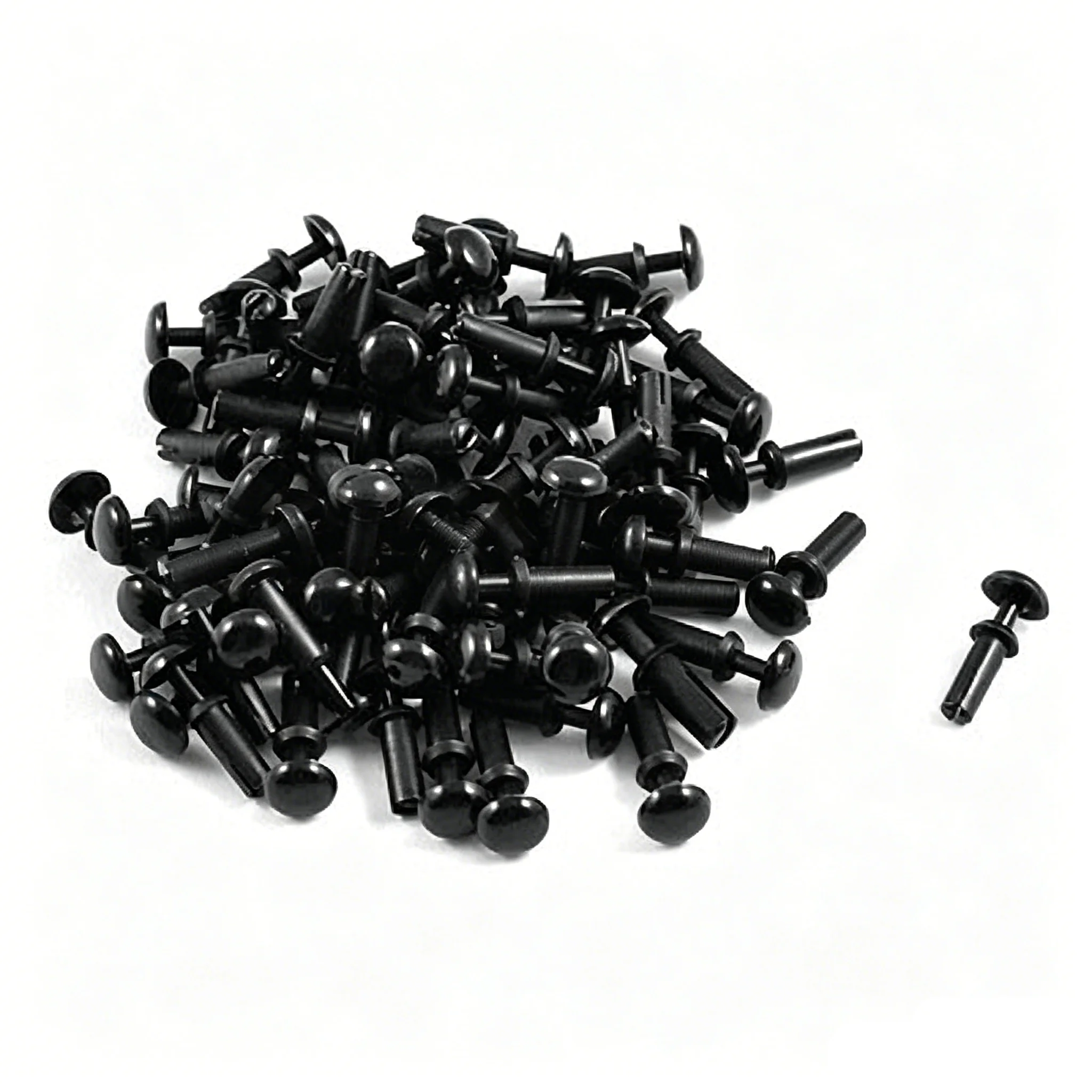 100pcs R2056 PCB 5.6mm Push in Height Removable Nylon Fasteners Rivets Black