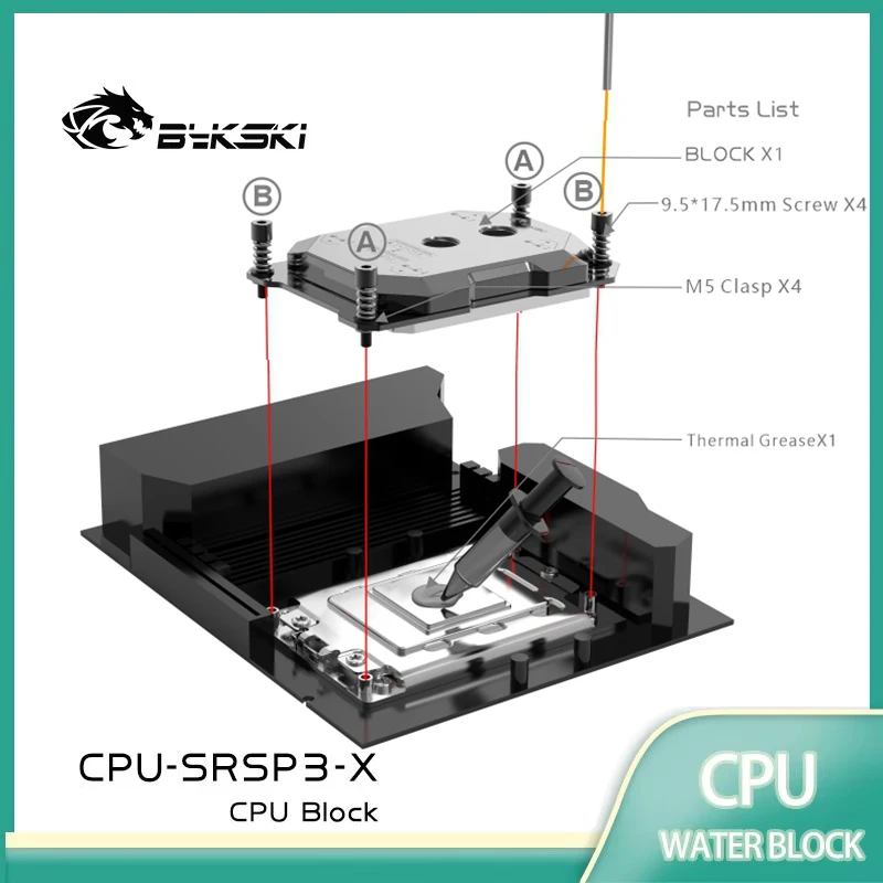 

Bykski CPU-SRSP5-X, CPU-SRSP3-X CPU Water Block Use for AMD SP3 SP5 Server AI Cloud Computing Liquid Cooling All-Metal