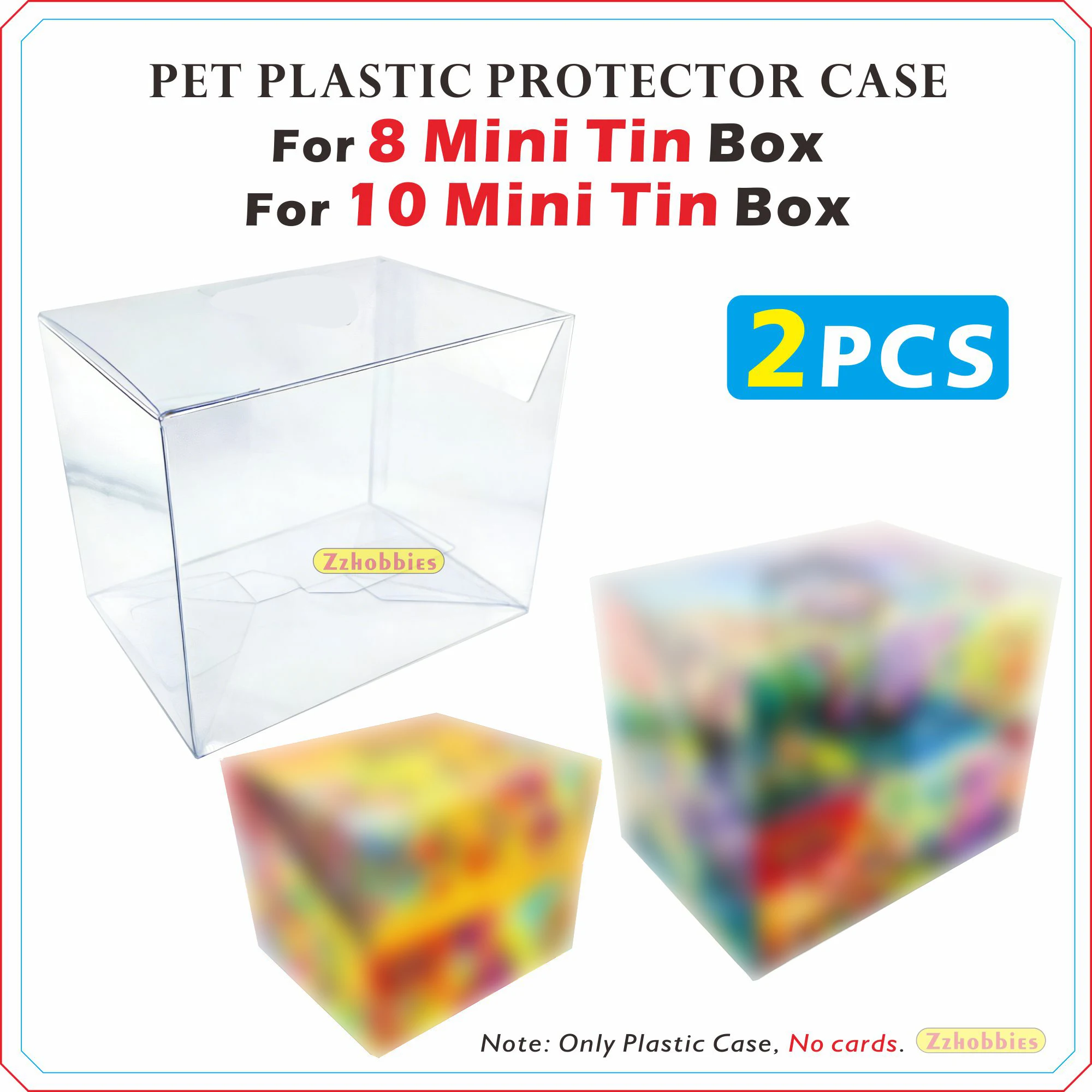 

2PCS PET Plastic Protector Case For 8 Mini Tin Box | For 10 Mini Tin Box【0.6mm Thick】