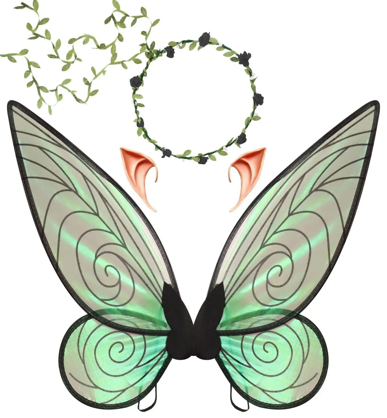 Skrzydełka wróżki dla dorosłych Halloween wróżka kostium do góry kobiety błyszczące skrzydła księżniczki anielskie skrzydła kostium na Halloween