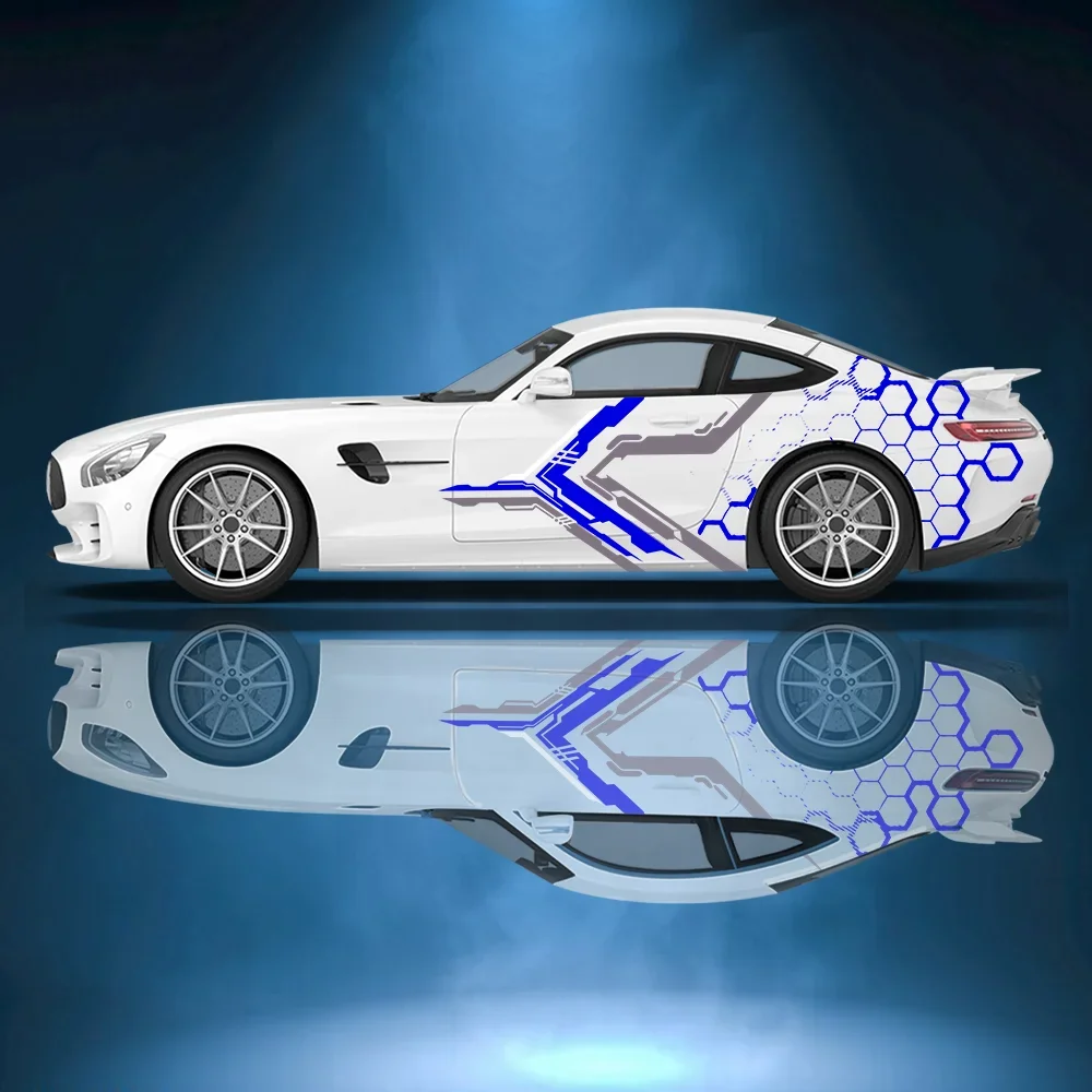 

Сотовые технологии линии, автомобильные виниловые обертки, самоклеящаяся наклейка из ПВХ, подходит для грузовиков, внедорожников, декор, автоаксессуары, подарок