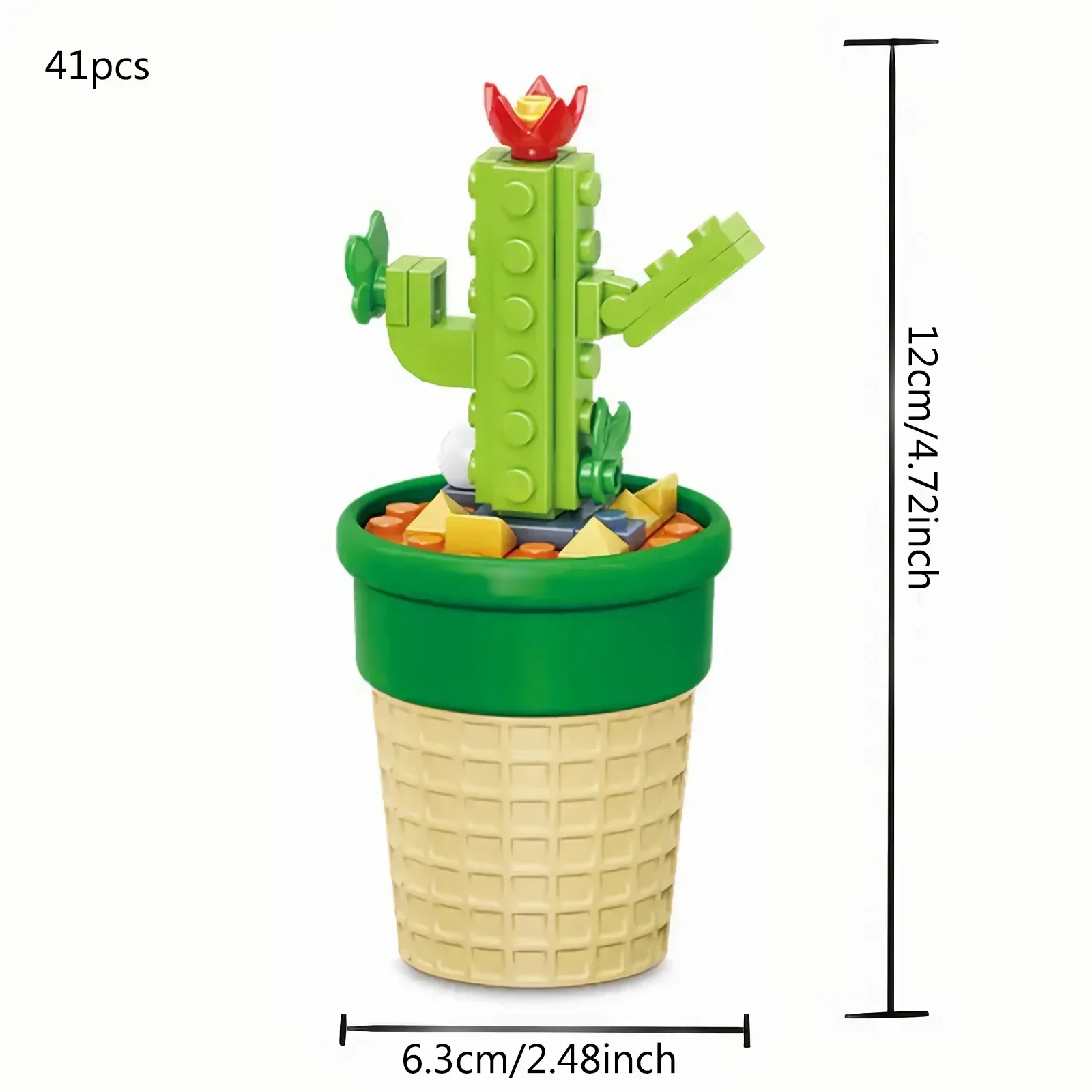 Mini Potted Flowers DIY Building Block Educational Toys, Cute Tabletop Ornaments Gifts For Kids