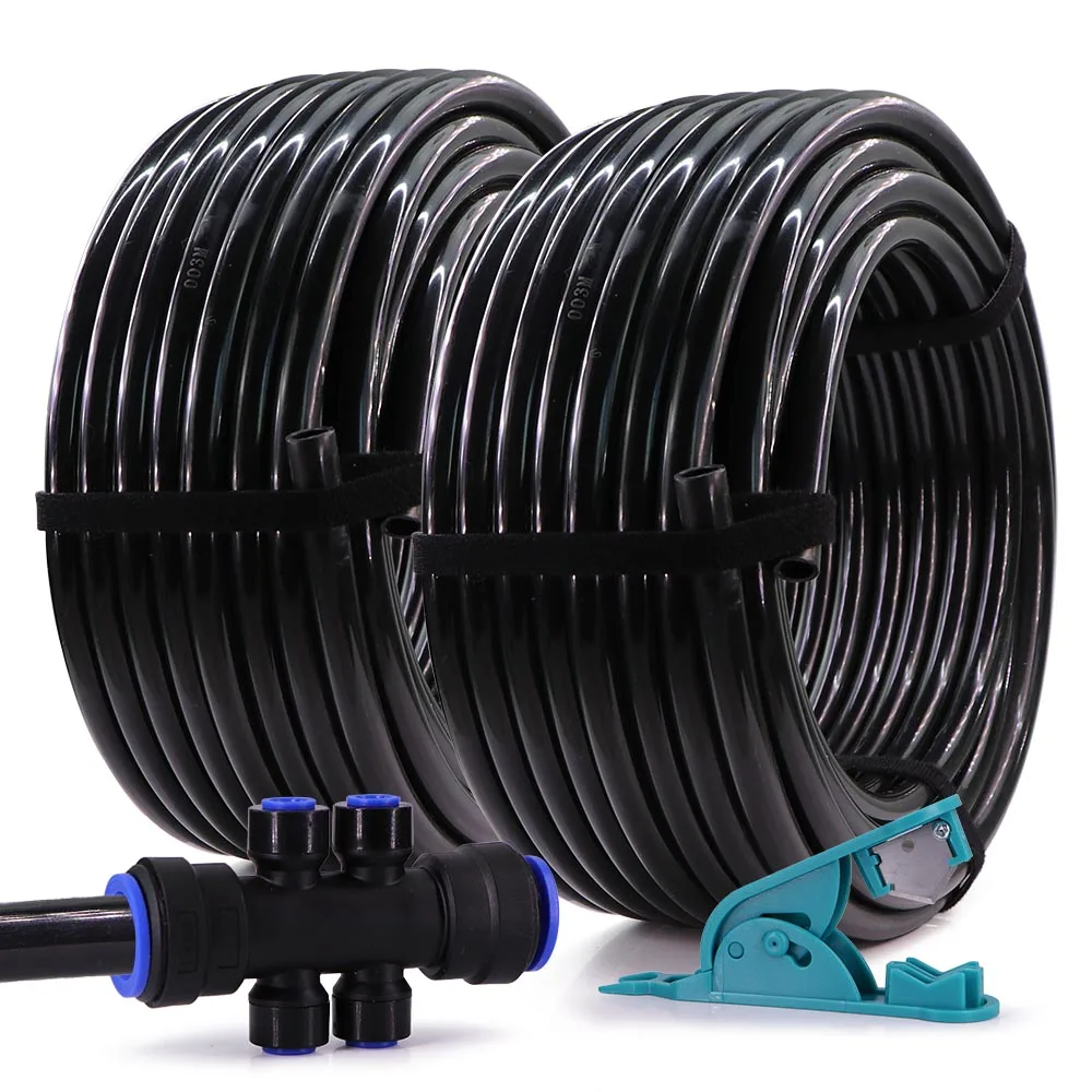 1/2" PE-Schlauchbewässerung, automatische Bewässerung, druckfest, 12/15 mm, schwarzes Hauptschlauch-Set, Garten, Rasen, Obstgarten, Landwirtschaft, Töpfe, Mikrotropfen