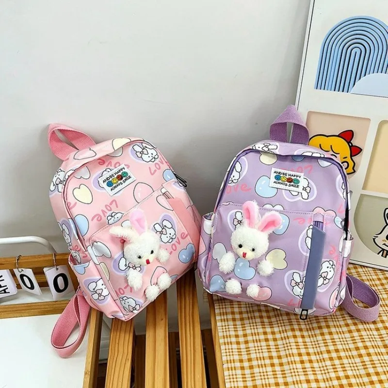 Mochila ligera para niños de 2 a 7 años, bolsa escolar para niños pequeños, conejo de dibujos animados, guardería