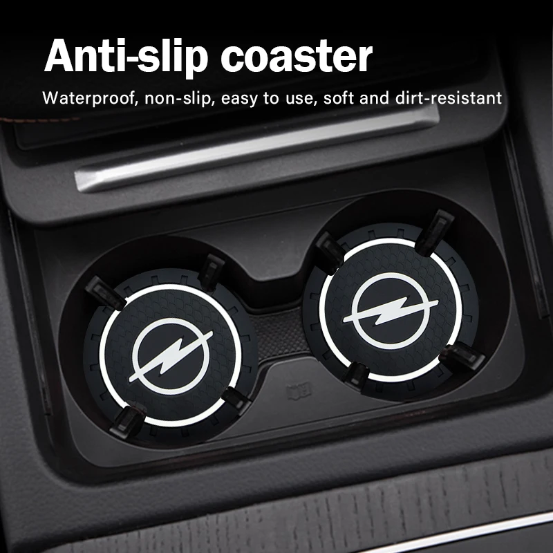 

2pcs Car Coasters Silicone Anti-Slip Water Cup Mat Drink Pad For Opel Astra j g Insignia Corsa d Vectra c Zafira a Auto Gadgets