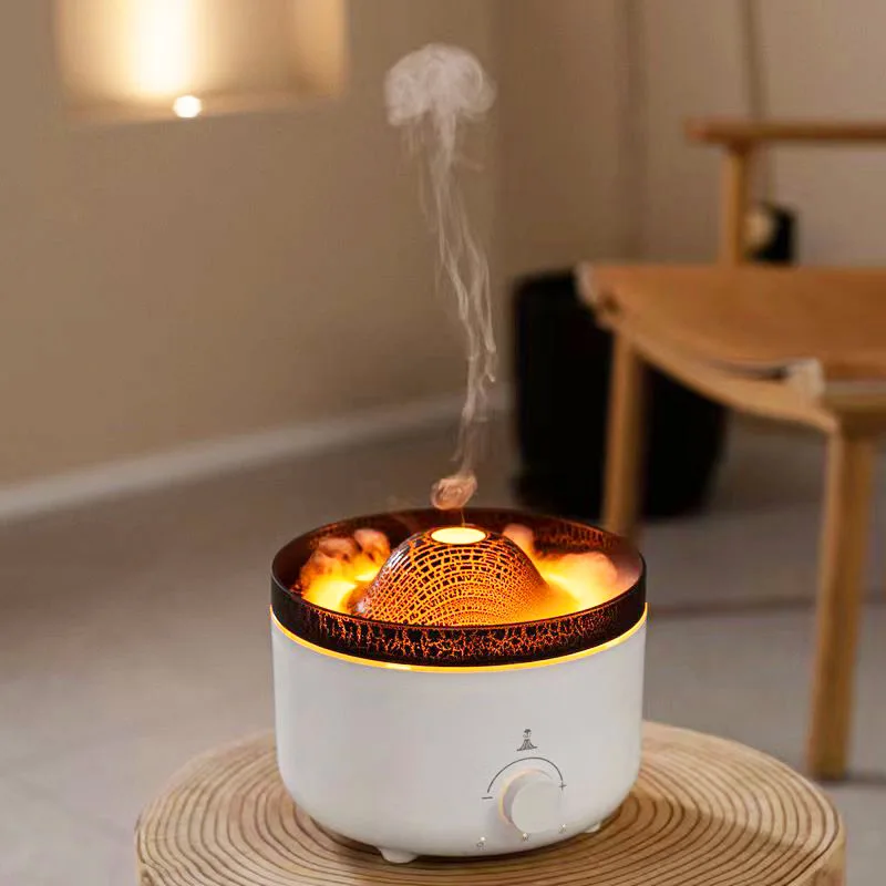 2024 560ML Remote Control Volcanic Jellyfish Flame Aromatherapy Machine Humidifier Essential Oil Fragrance Machine Diffuser Home