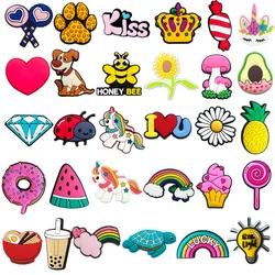 1 adet sevimli PVC ayakkabı Charms x-mas hediye çocuklar ayakkabı aksesuarları kız kadın karpuz pimleri sandalet toka dekorasyon