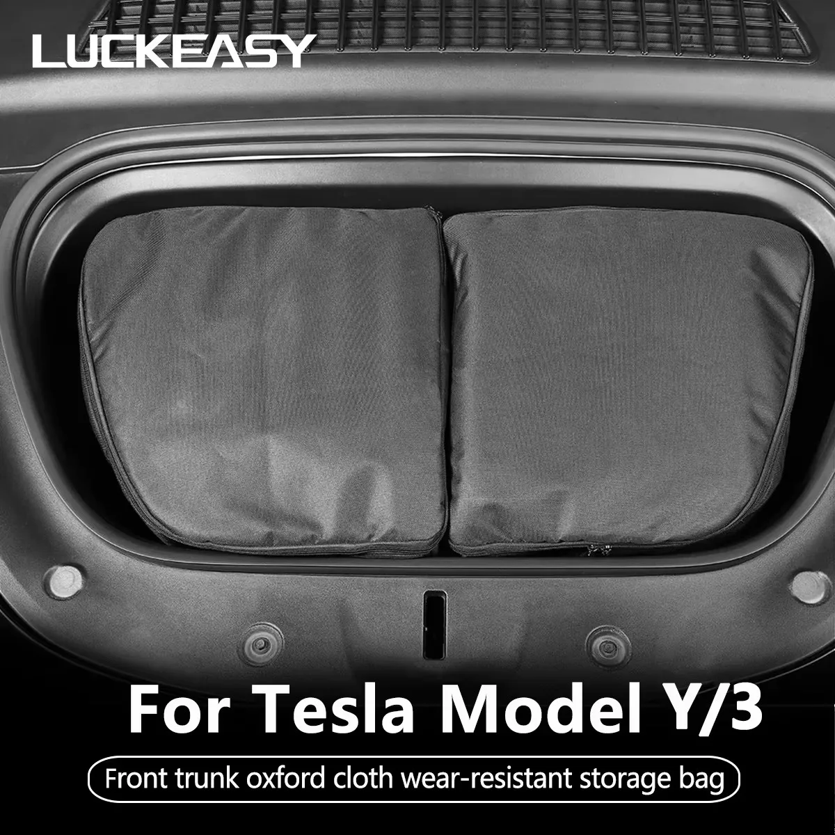 LUCKEASY For Tesla Model Y Front Trunk Storage Bag 2023 2024 Model 3 Highland Portable Rear Trunk Storage Bag Car Accessories