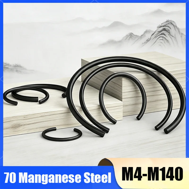 70 Manganese Steel M4 M5 M6 M7-M140 Round Wire Snap Rings Round Wire Snap Rings For Shaft Snap Ring Circlip