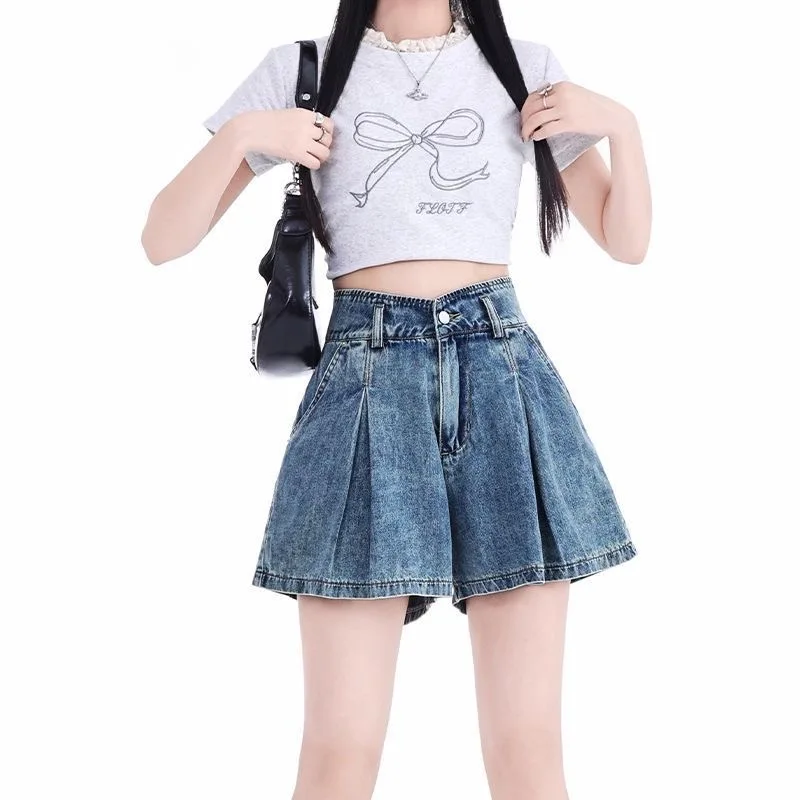 Loose High Waist Denim Shorts plus Size Women's Summer Casual Fashion Guangzhou Thirteenth Factory Premium Quality Jeans