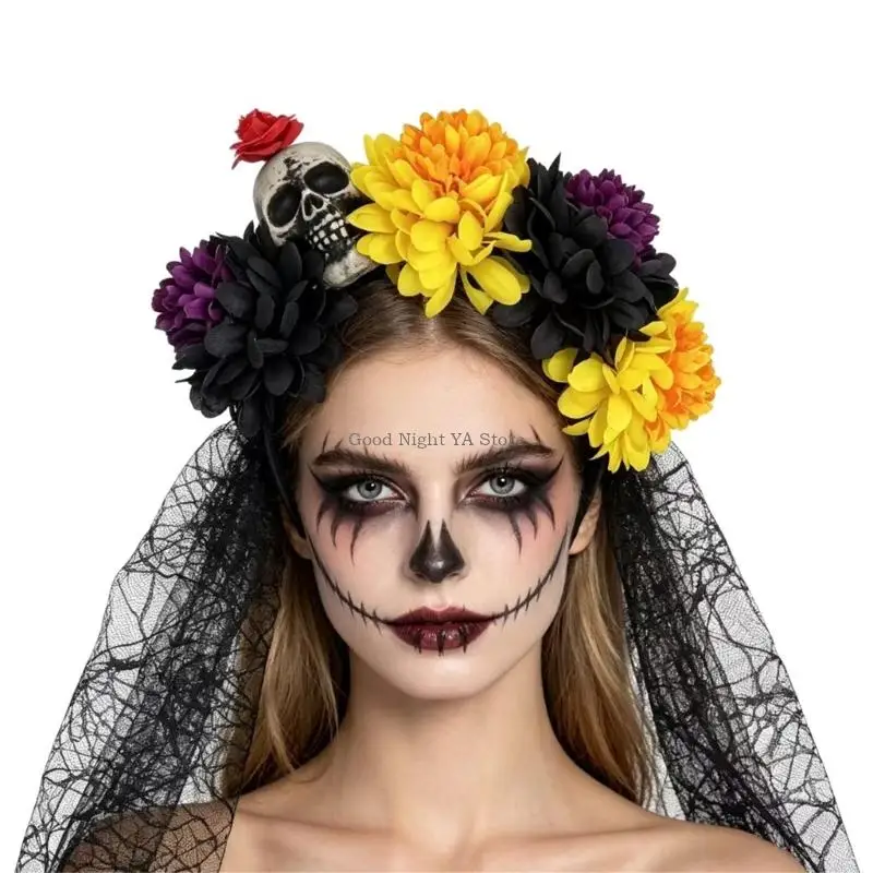  Mexicans Flower Crowns Garlands Flower Headbands Day of The Deads Headpiece Gift