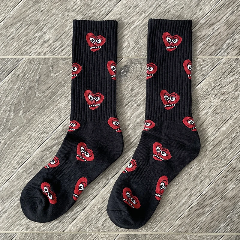 Glo Gang Socks American High Street Unisex Casual Cute Patterned Print Short Socks Men Women Couple Long style
