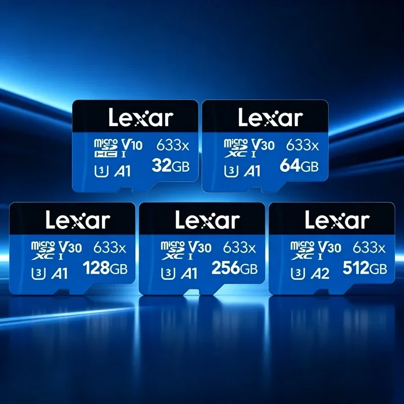 Lexar 633x Micro SD TF Memory Card V30 U3 A1 A2 High Speed 32GB-512GB for Dash Cam Camera Phone Surveillance Storage