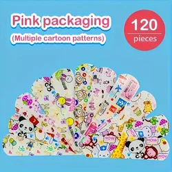 120Pcs Cartoon Animal Bandages Assorted Patterns Breathable Skin-Friendly Flexible Fabric Kids First Aid Supplies