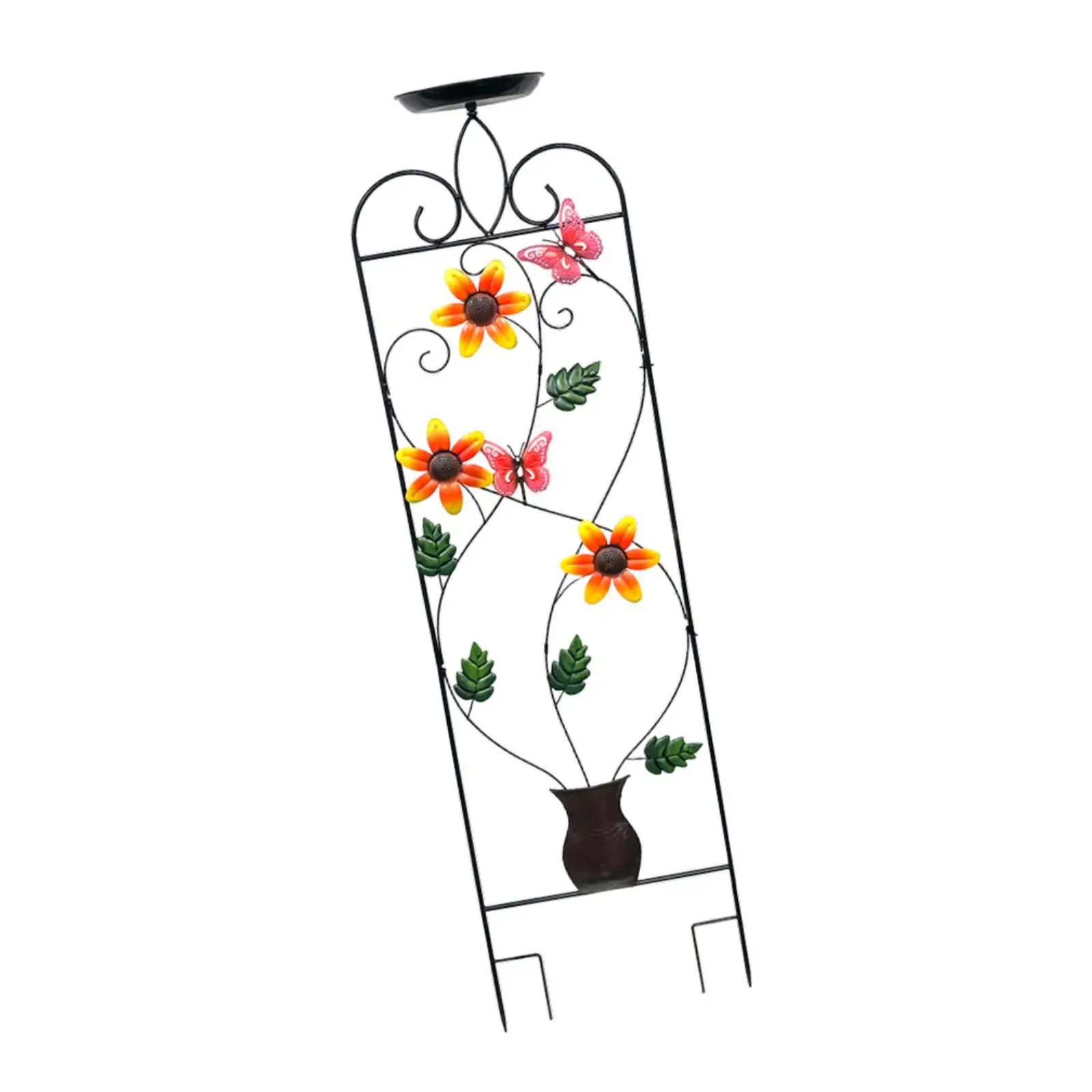 Bird Bath with Trellis Birdfeeder Station Heavy Duty Antique Style Birdbath