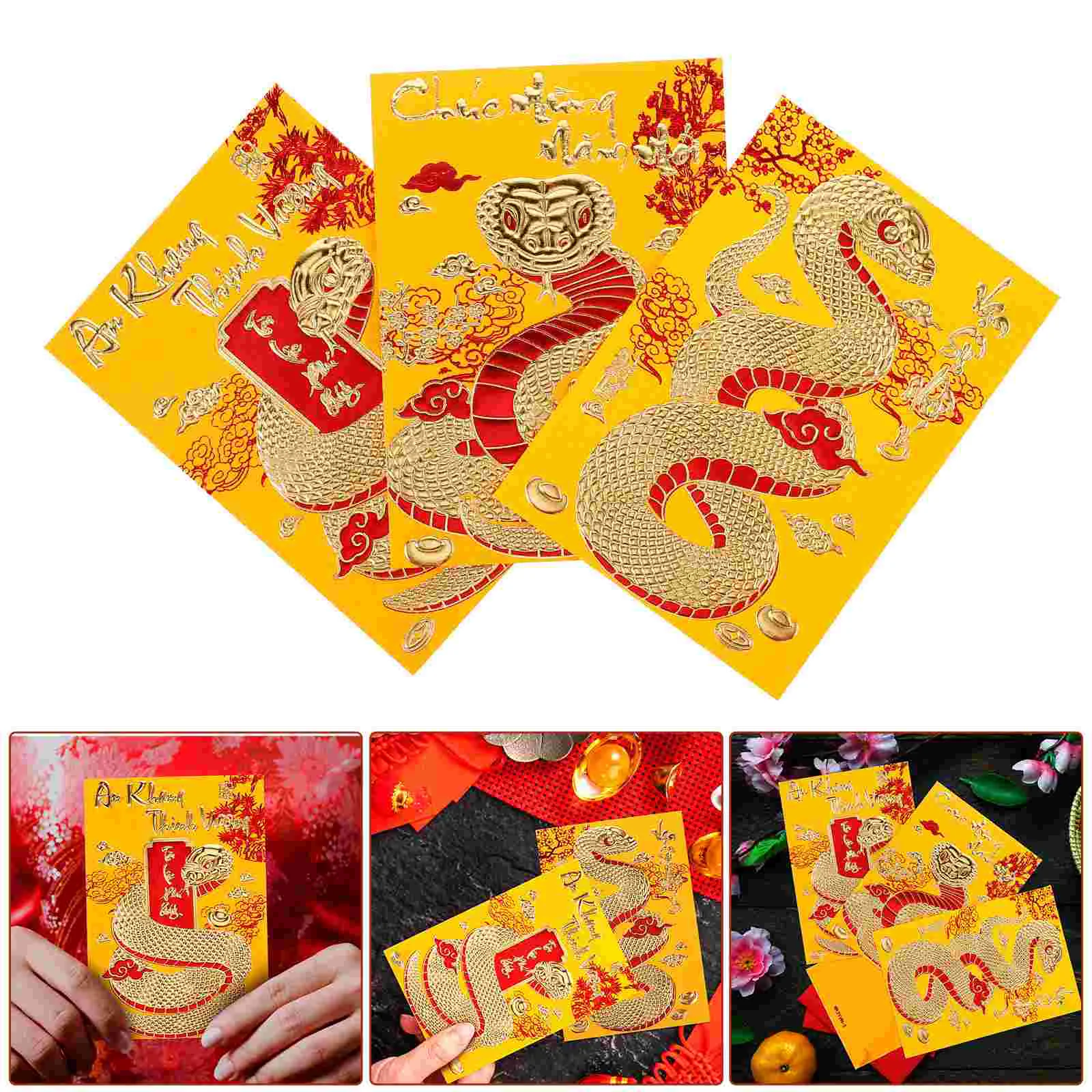 Year of The Snake Spring Festival Red Envelope Vietnamese New Pocket Pockets Envelopes Money Luck Bag