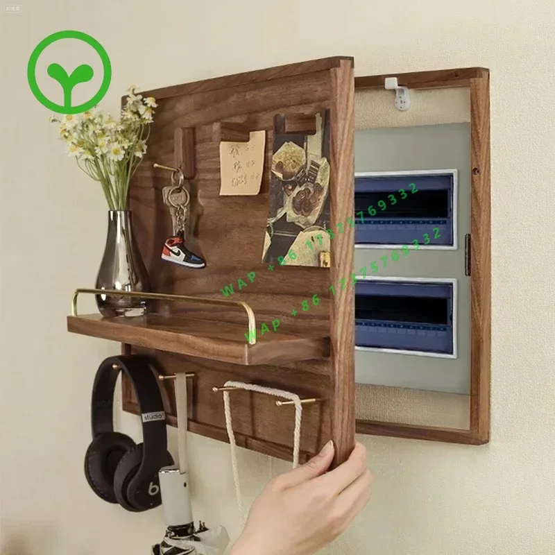 26 StyleMeter Box Occlusion Picture Distribution Switch Box Hanging Picture Door Opening Solid Wood Rack