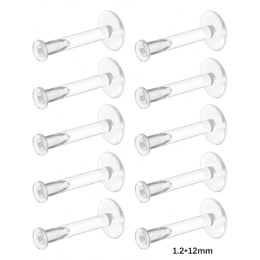 10pcs Clear Bioflex Labret Piercing Retainers