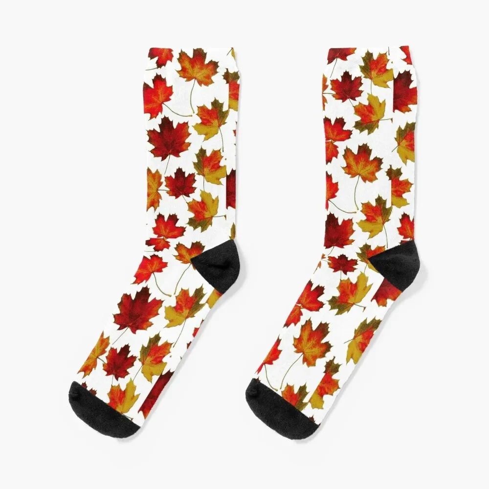 

Autumn photo motif leaves, great autumn friends outfits, popular leaf patterns Socks custom Sports Socks Woman Men's