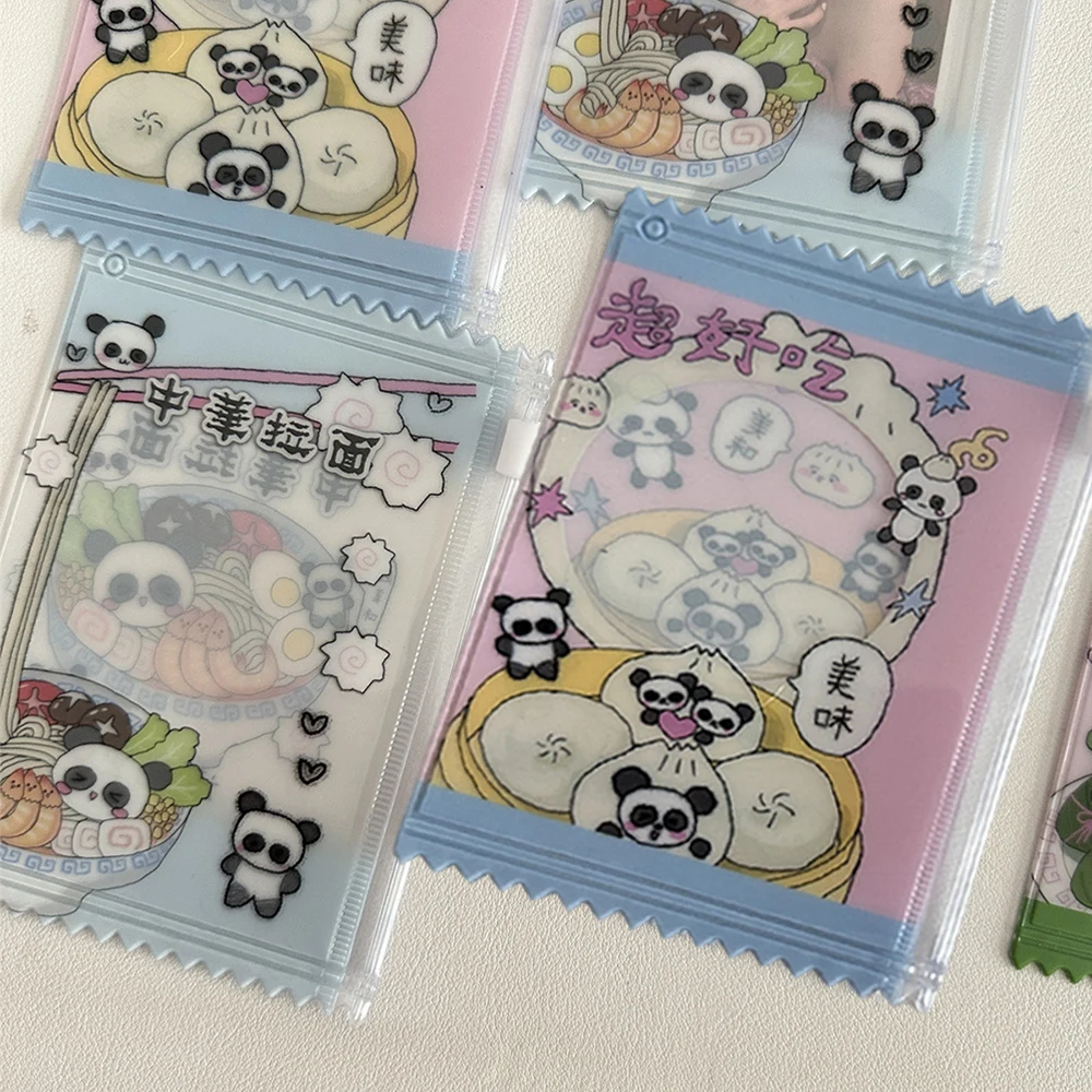 Creative Candy Bag Photocard Holder Cartoon Panda Student ID Bus Card Cover Ins 3 Inches Idol Photo Card Sleeves Storage Bag