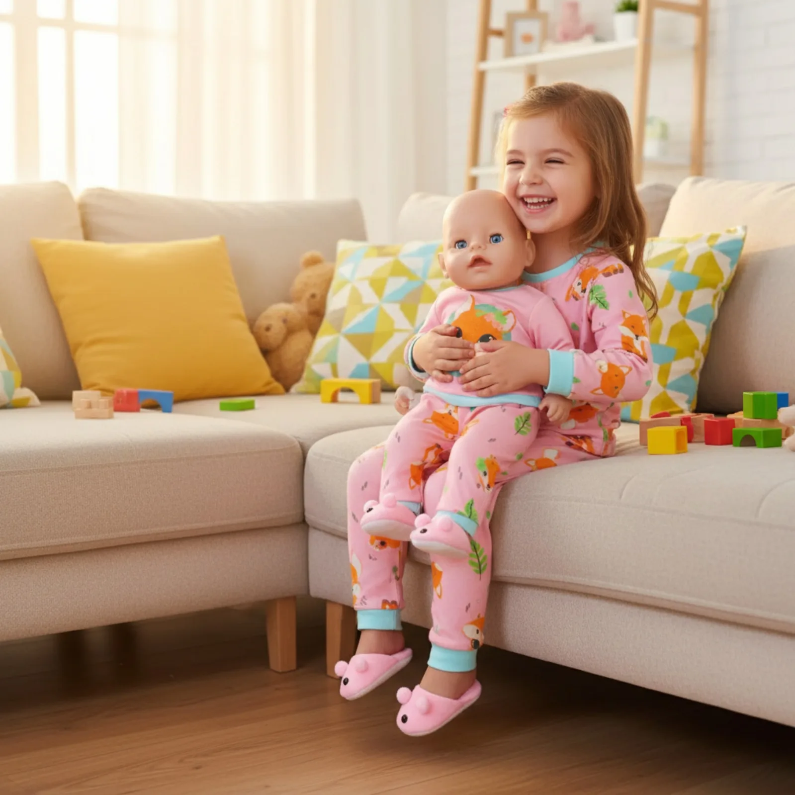 Cute Doll Clothes+Plush Slippers For 43cm Baby Doll Accessories And 18 Inch American Doll Girl's Toys Our Generation image 6