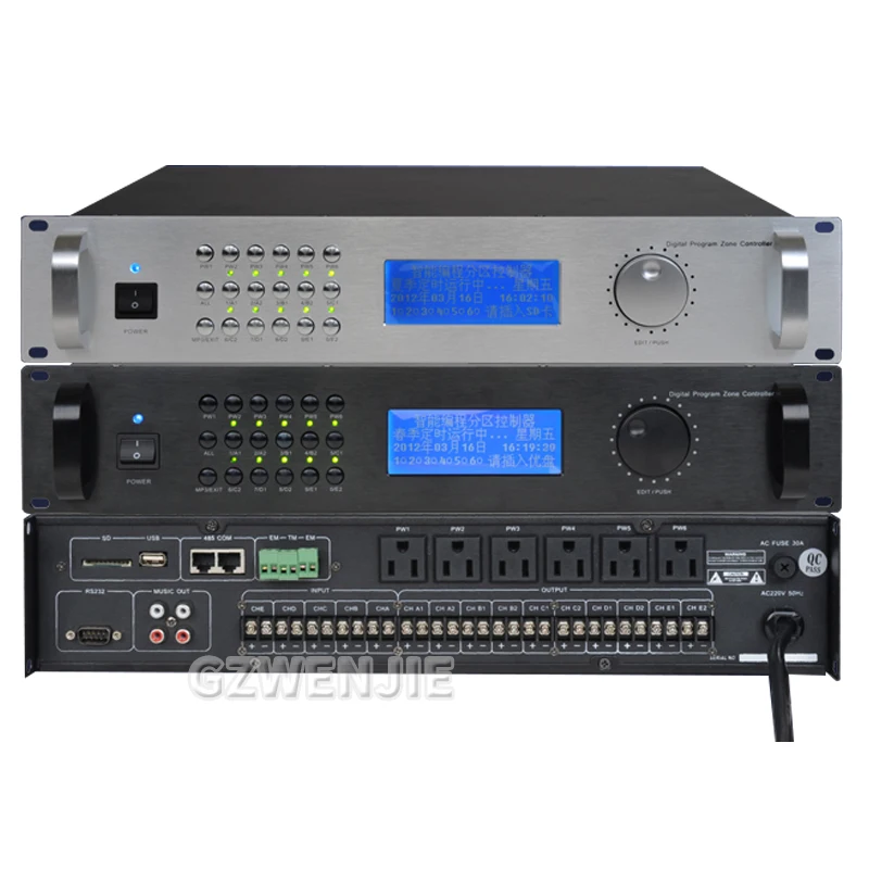 

Digital Timing Player Broadcast Host Intelligent Central Control Host For MP3 Player 10 Partitions Management Controller