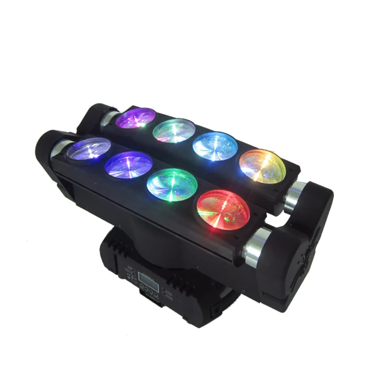 Popular birthday party decorations RGBW effect 8 eyes dj led moving head light disco lighting stage laser lights