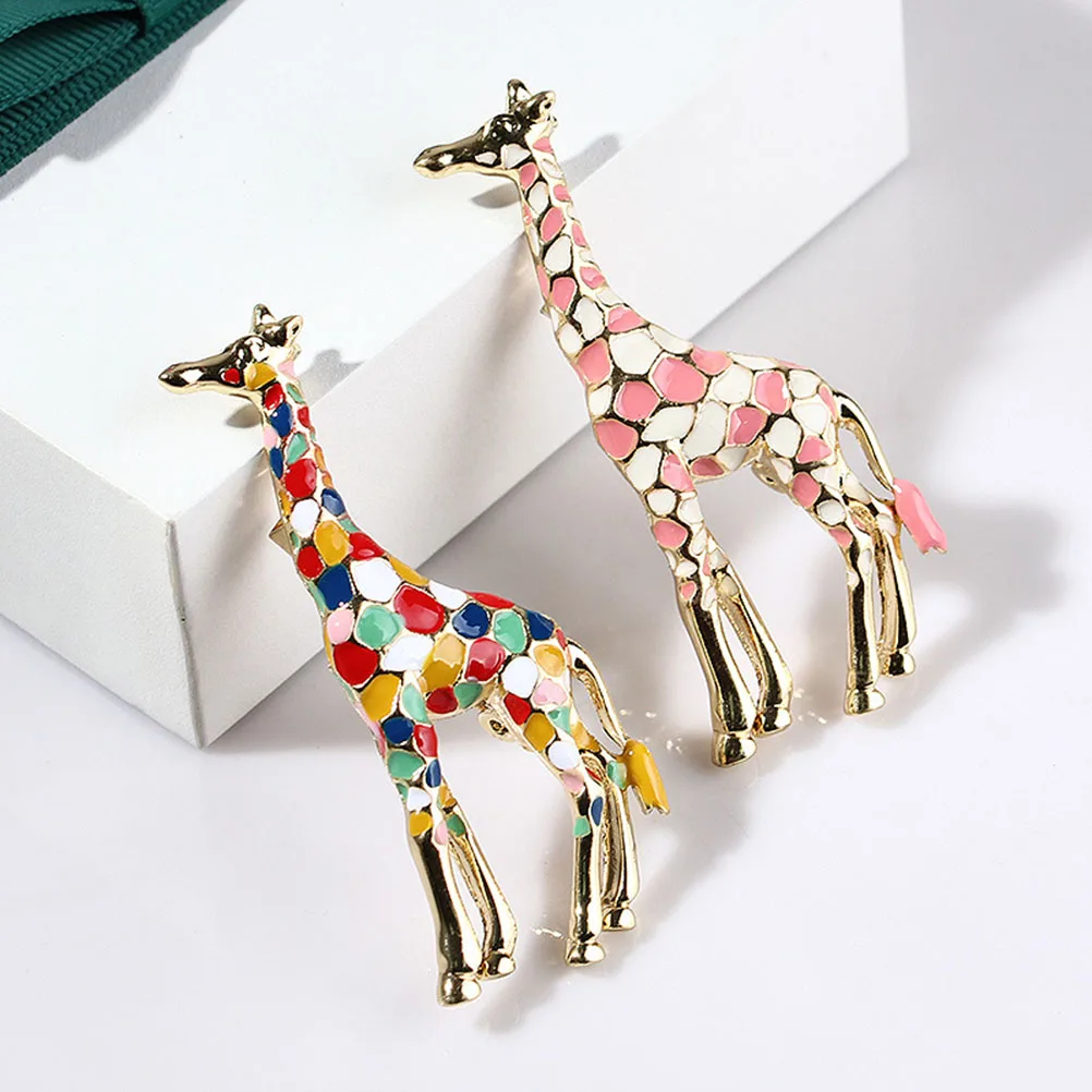 

Colorful Giraffe Brooch Pin Alloy Crystal Rhinestone Enamel Jewelry Women Breastpin Elegant Animal Brooch Gift