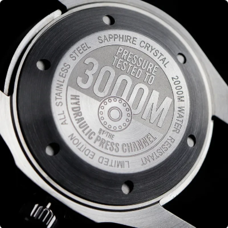 Cronos-reloj de buceo automático para hombre, pulsera profesional de acero inoxidable, resistente al agua, 2000 metros