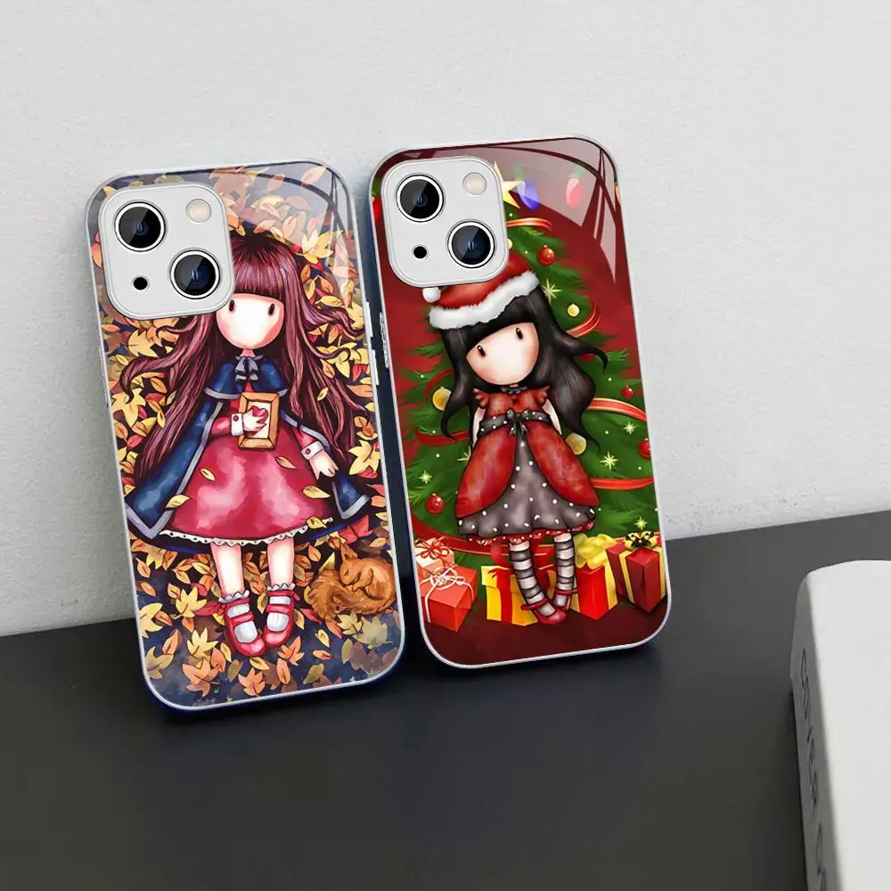 Cute Cartoon Girl Kid santoro_gorjuss Phone Case For iPhone 14 13 12 Mini 11 Pro XS Max X XR 14 Plus Tempered Glass Cover