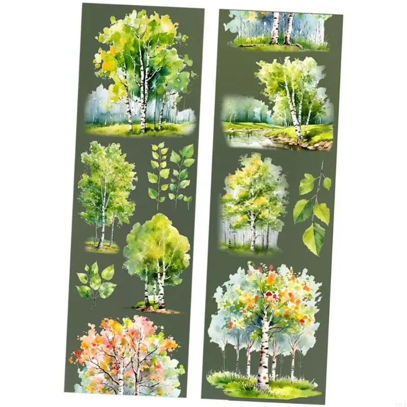 Y5LB Forests Tape Beauty Tape Masking Tape Aesthetic Decorative Tape Hand Account Tape for Journaling Scrapbooking