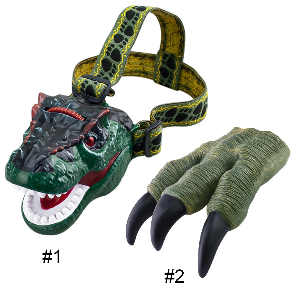 

Светодиодная уличная фара с проектором динозавра со звуком, новинка, налобный фонарь с имитацией динозавра, 8 моделей для путешествий на открытом воздухе, приключений