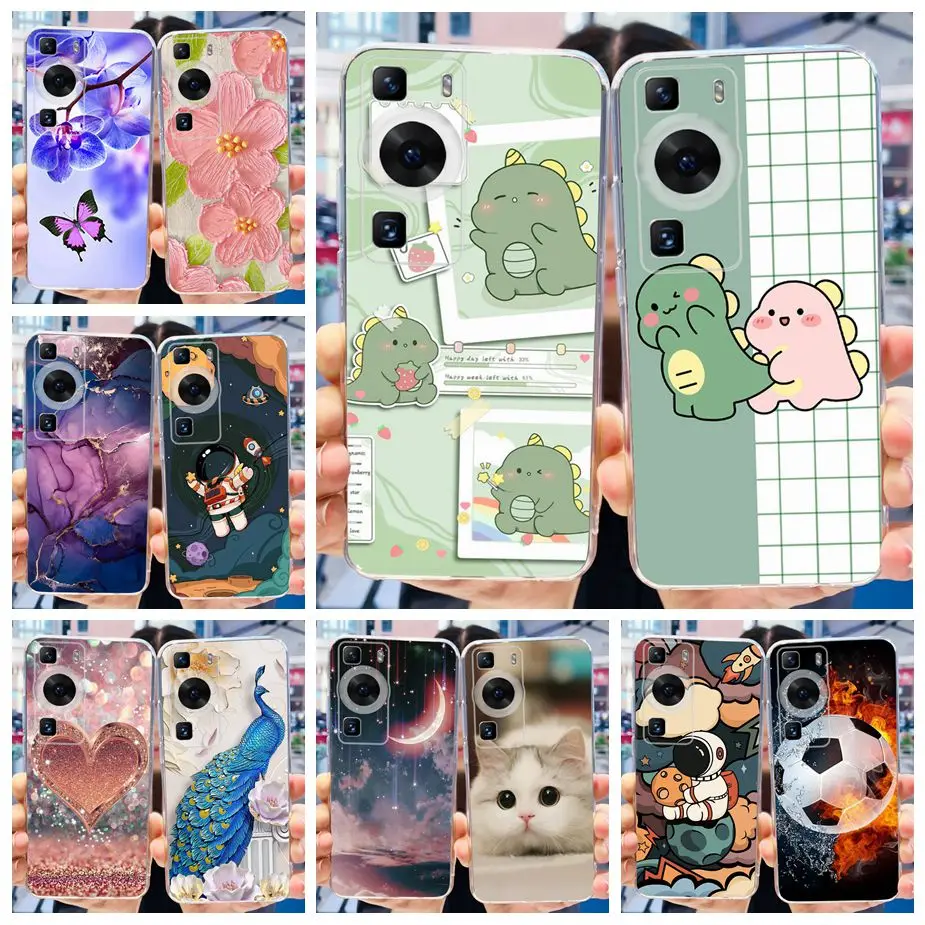 For Huawei P60 Pro Case Cute Painted Cover Soft Silicone Phone Case For Huawei P60 Art P 60 Pro P60Pro Back Covers 6.67'' Bumper