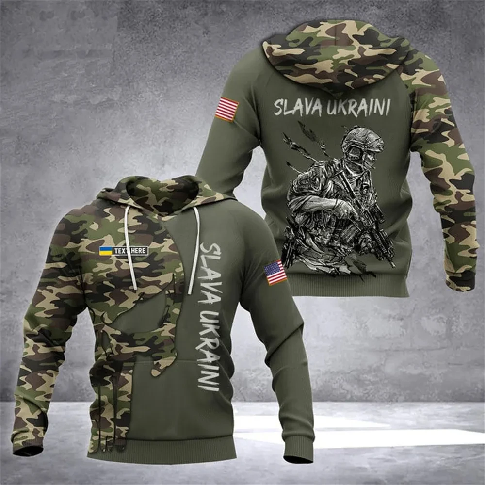 XUkrainian Flag National Emblem 3D Printing VHoodies Sweatshirts Men Women Hooded Oversized Hoodie Fashion Kids Pullover Coat