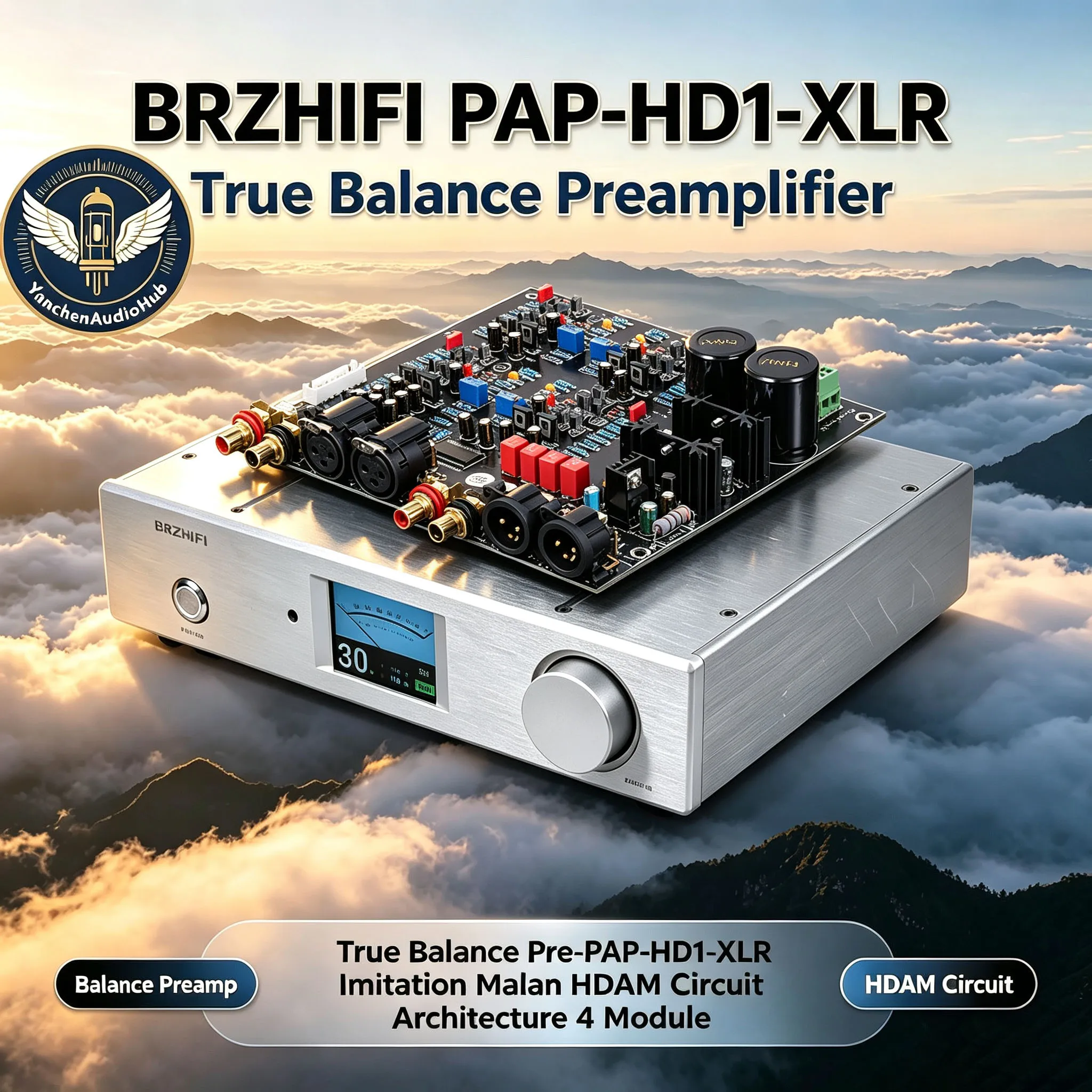 CHN‑ 2027 BRZHIFI-PAP‑ HD1-XLR Balanced Audio Signal Processor, HDAM Inspired 4 Module Unit, XLR Interface