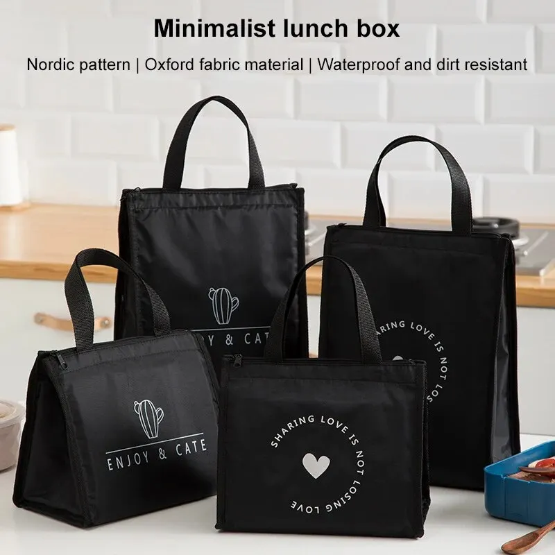 1pc Thickened Waterproof And Insulated Bag Oxford Cloth Bento Bag Insulated Refrigerated Work Handbag Portable Insulation Bag