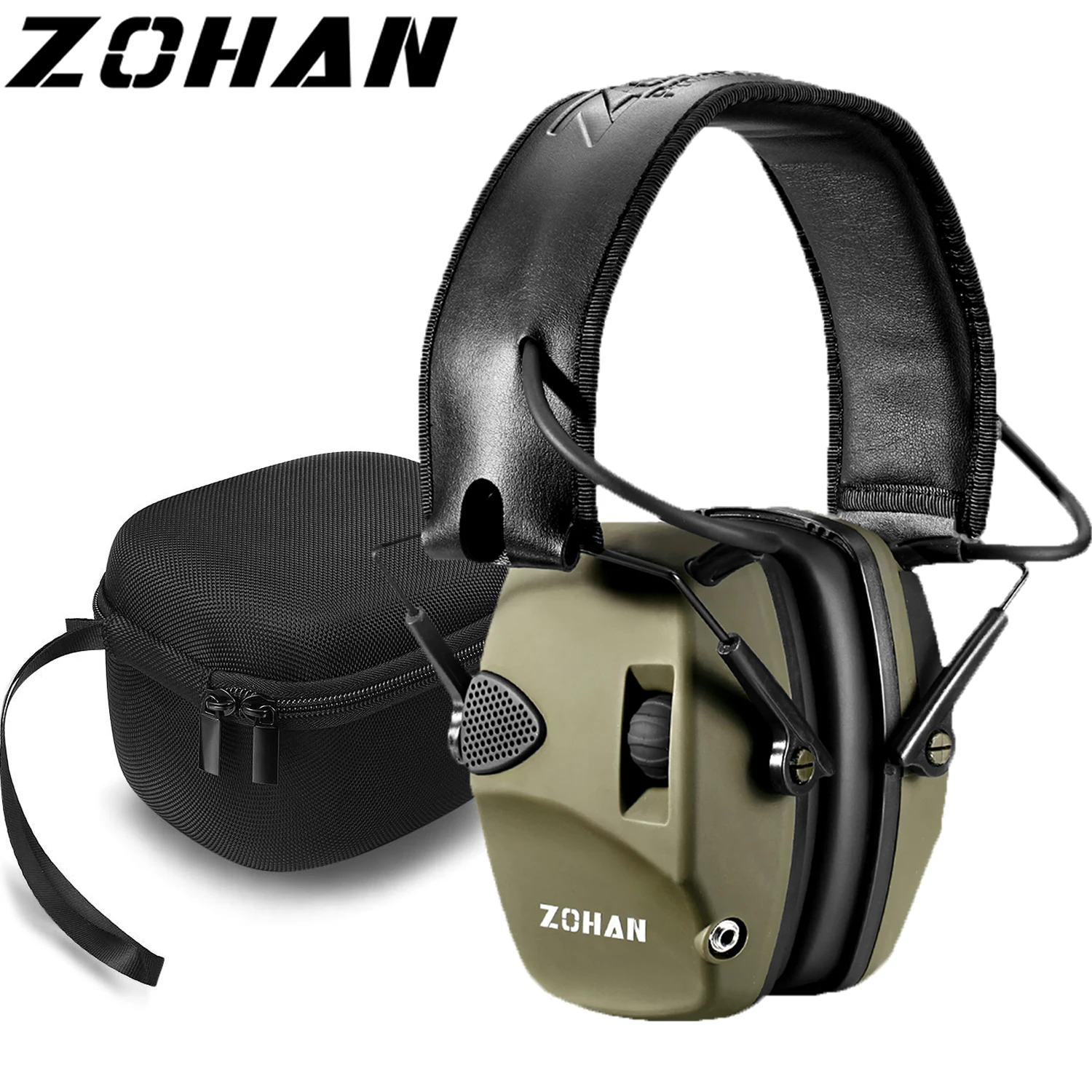 ZOHAN Earmuffs Electronic headphone Active Noise Reduction Ear Defender Slim Hunting Headset NNR22dB Safety Ear Covers with case