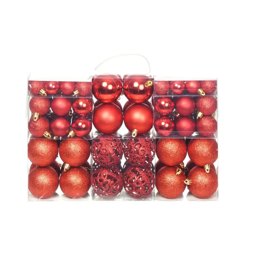 100-Piece Christmas Ball Ornaments - Red, 1.2/1.6/2.4 Inch Holiday Decorations for Tree Decor