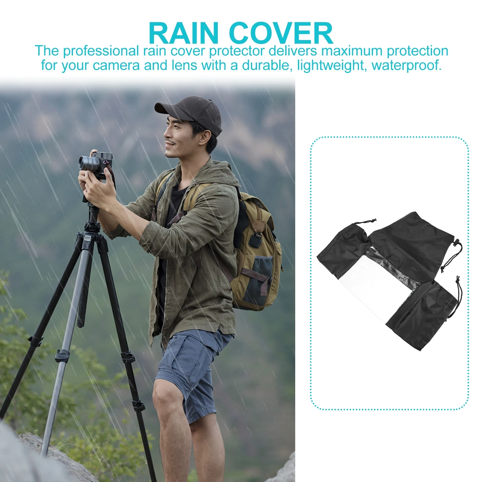 

Digital Camera Cover Waterproof Protector for DSLR Equipment Transparent PVC Window Dslr Rain Cover Sleeves
