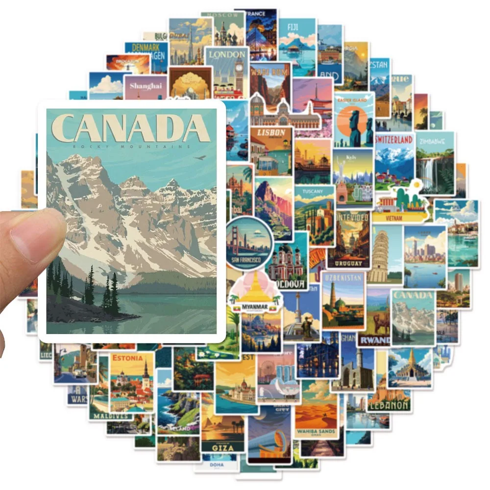 10/50/100PCS Mix Country USA National Park Travel Stickers Nature Landscape Graffiti Decals Waterproof Laptop Phone Car Sticker