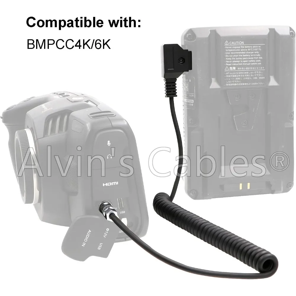 كابلات ألفين BMPCC 4K 6K إلى D كابل طاقة للكاميرا Blackmagic Pocket Cinema 4K |   6 ك |   برو ويبو 2 دبوس أنثى إلى P Tap