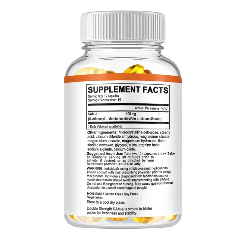 Sam E Vitamin Supplement Brain, Mood Boosts Joint Health and Liver Support - Brain Boost Nootropics and Natural Capsules