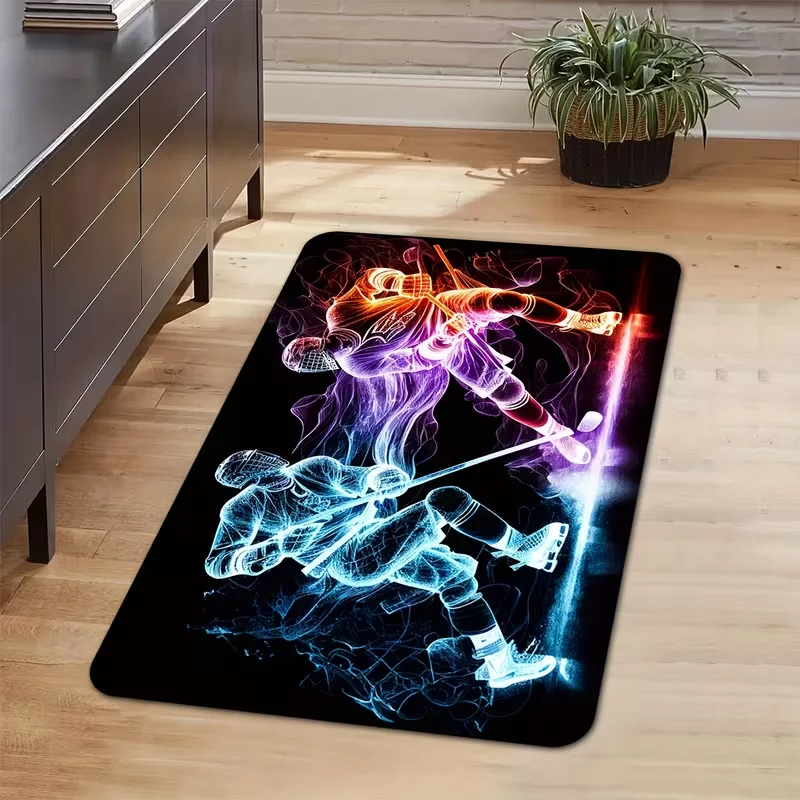 Ice Hockey Themed Anti Slip Mats Are Living Rooms Bedrooms Game Rooms and Dormitory Decoration Designs Room Decoration Carpets