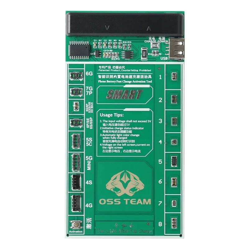 W208A Além disso Celular Bateria de Carregamento Rápido e Placa de Ativação, iPhone 4-8G, 8P, Série X, Telefone Android