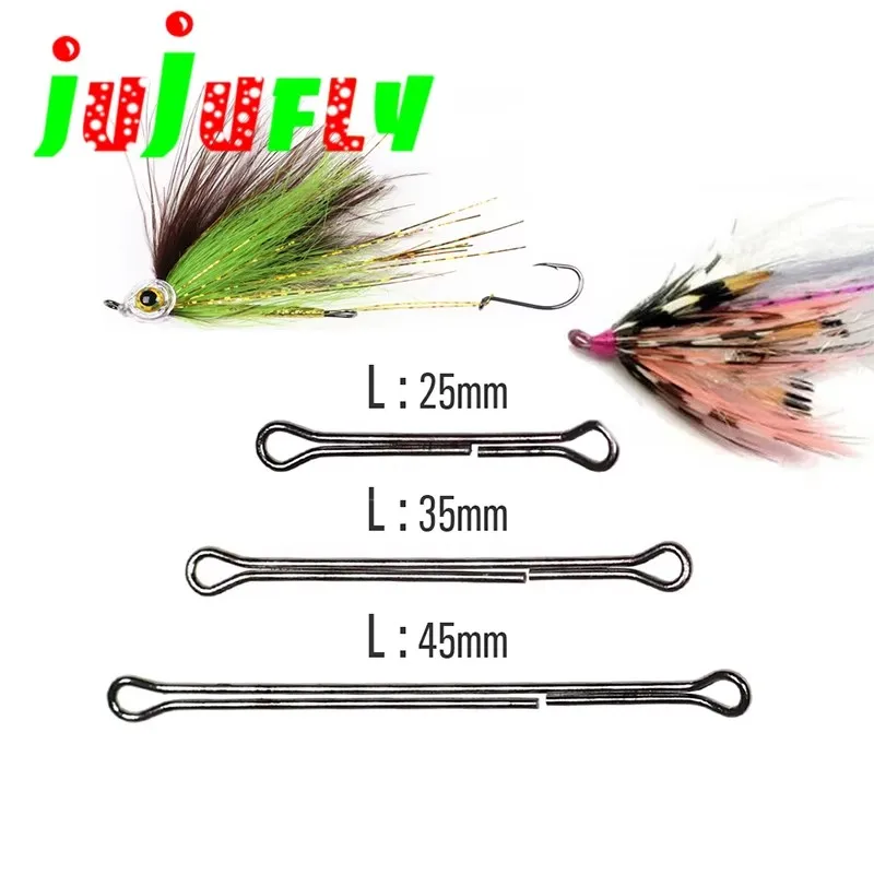 

New 30pcs fly tying waddington shank stinger fly shank stainless steel extend hook shank large articulated streamers
