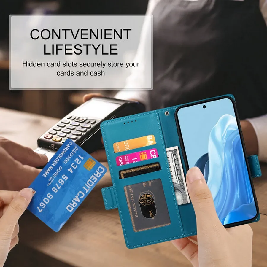 Etui z klapką do Samsung Galaxy A18 A07 A17 A27 A37 A57 A06 A16 A26 A36 A56 A55 A35 A25 A15 5G 4G Skórzane etui portfelowe — zdjęcie produktu 2