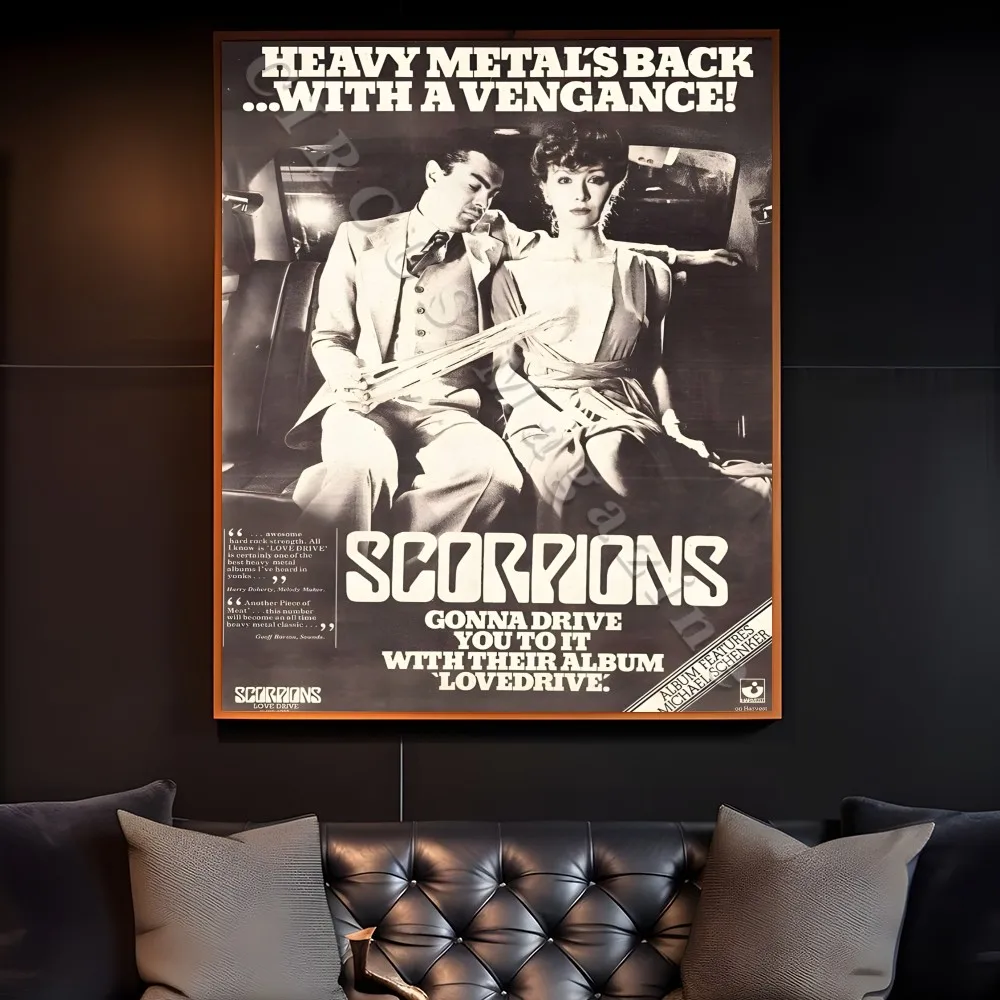 S-ScoRpiOns Bandปกอัลบั้มโปสเตอร์Sticky Wall Artการพิมพ์กันน้ําห้องนั่งเล่นห้องนอนบาร์ห้องโถงความงามDecor